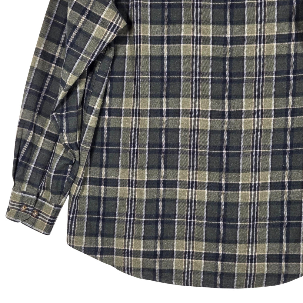 Woolrich Shirt Mens Medium Green Plaid Flannel Workwear Utility Outdoor Hiking - Picture 8 of 12
